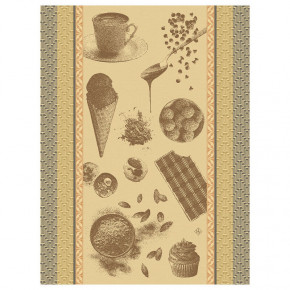 Chocolats Recettes Brown Tea Towel 24" x 31"