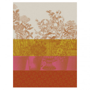 Floraison Raye Pink Tea Towel 24" x 31"
