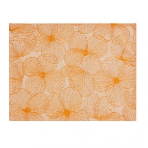 A La Carte Fleurs Papillons Orange Coated Placemat 19" x 14"