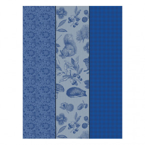 Dans Les Bois Tryptique Blue Tea Towel 24" x 31"