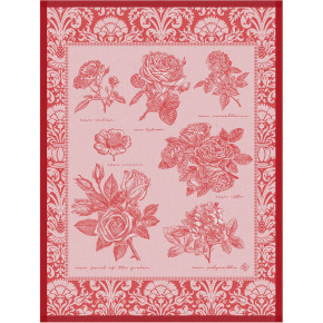 Jardin Des Roses Red Tea Towel 24" x 31" 100% Cotton