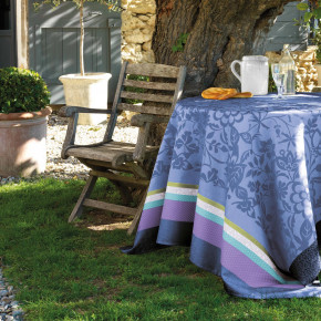 Provence Lavender Blue Coated Damask Table Linens