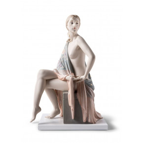 Nude With Shawl Metallic Sculpture