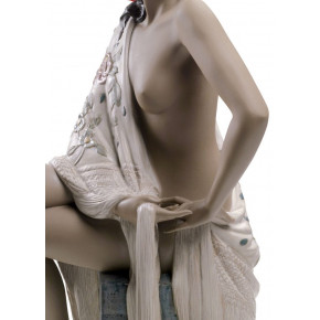 Nude With Shawl Woman Figurine