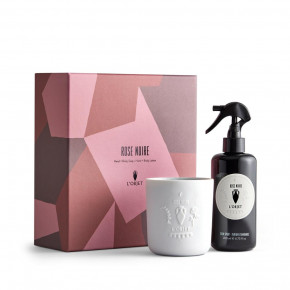 Rose Noire Room Spray + Candle Gift Set Box: 7.75x8.5 x 3.25˝/20 x 22 x 8cm; Room Spray: 6.75oz/200ml; Candle: 3 x 3.75" - 8 x 10cm/10oz - 300g