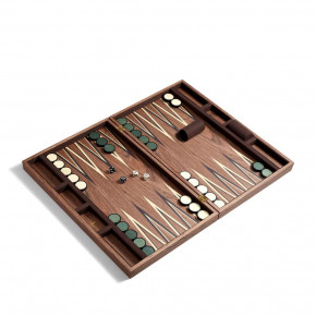 Matis Backgammon Set Closed: 19.25x12.25 x 2.5" - 49 x 31 x 6cm; Open: 19.25 x 24.75 x 1.25" - 49 x 63 x 3cm