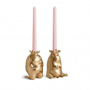  + Haas Candlestick King + Queen Candlesticks (Set of 2) King: 3.5x3.5 x 5.5" - 9 x 9 x 14cm; Queen: 5 x 3.5 x 5.75" - 13 x 9 x 15cm