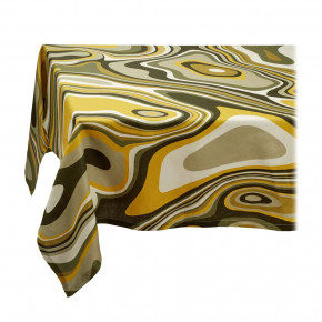 Linen Waves Green Yellow Table Linens