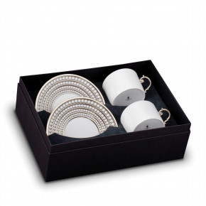Perlee Platinum Tea Cup + Saucer (Gift Box of 2)