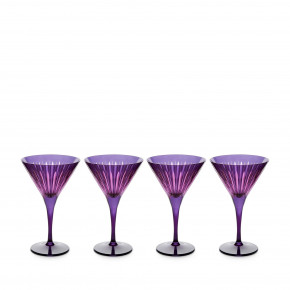 Prism Purple Martini Glasses, Set of 4