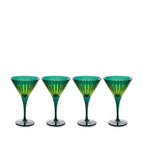 Prism Green Martini Glasses, Set of 4