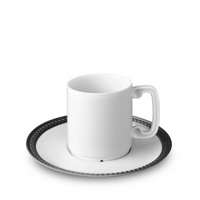 Soie Tressee Black Espresso Cup + Saucer 4oz - 11cl
