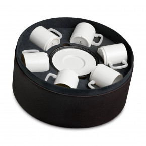Soie Tressee Black Espresso Cup + Saucer (Gift Box of 6)