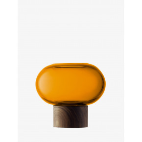 Oblate Vase Height 5.25 in /Round 6 in Amber/Walnut