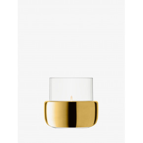 Aurum Tealight Holder/Vase Height 3.25 in Clear/Gold
