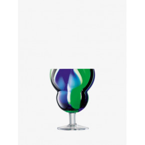 Folk Water/Wine Glass 8 oz Black/Blue/Green, Set of 2