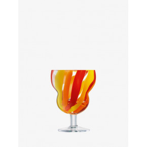 Folk Water/Wine Glass 8 oz Orange/Red/Yellow, Set of 2