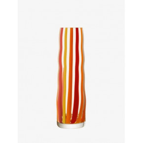 Folk Vase Height 12.5 in Orange/Red/Yellow