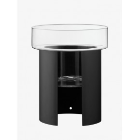 Terrazza Planter Height 17.75 in Round 14.5 in Clear/Jet Black