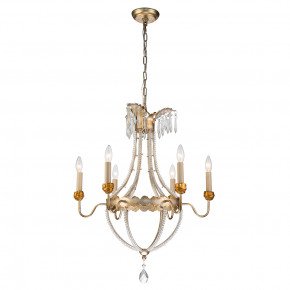6-Light Empire Gold and Silver Chandelier