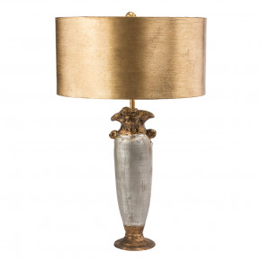 Bienville Table Lamp Gold and Silver with Gold Drum Shade