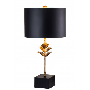 Camilia Table Lamp Matte Black with Gold Accents