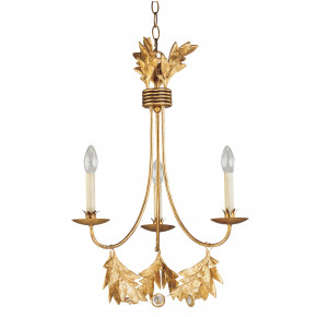 Sweet Olive French Rustic 3-Light Antiqued Gold Mini Chandelier