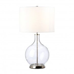 Orb 1lt Table Lamp - Polished Nickel (Complete with White Shade)