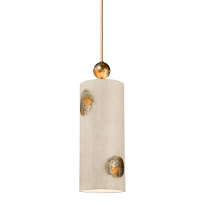 Compass Inspired Dining and Island Pendant Ivory and-Light Brown Accents