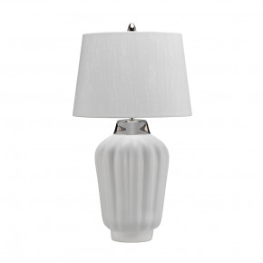 Bexley Table Lamp White and Polished Nickel