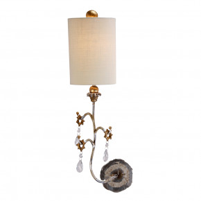 Tivoli Silver Sconce With Crystal and Whimsical Design