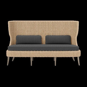 Arla Indoor/Outdoor Sofa Natural 75"W x 33"D x 44"H Twisted Faux Rope Pagua Graphite High-Performance Fabric