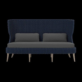 Arla Indoor/Outdoor Sofa Navy 75"W x 33"D x 44"H Twisted Faux Rope