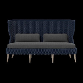 Arla Indoor/Outdoor Sofa Navy 75"W x 33"D x 44"H Twisted Faux Rope Pagua Graphite High-Performance Fabric