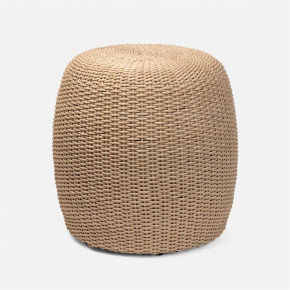 Elias Indoor/Outdoor Stool 19"D x 18"H Natural Twisted Faux Wicker