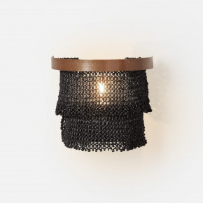 Patricia Sconce 8"W x 6"D x 7"H Black Gold Coco Beads Metal
