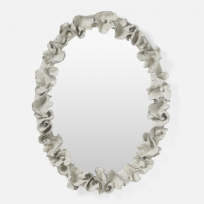 Coco 36"W x 47"H Cloud Gray/Silver Faux Coral Rectangular Mirror