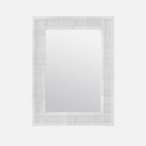Isla Rectangular Mirror 30"W x 40"H White Peeled Rattan