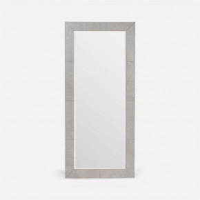 Zsa Zsa 32"W x 72"H Rectangular Gray Ostrich Full-Grain Leather Mirror