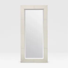 Ostrich Leather Rectangle Mirror - Cream