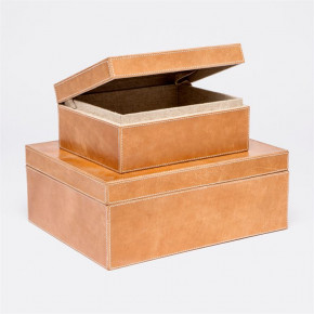 Dante Box Set of Two Aged Camel Full-Grain Leather