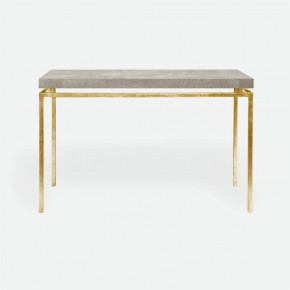 Benjamin Console Table Texturized Gold Steel 48"L x 18"W x 31"H Realistic Faux Shagreen Sand
