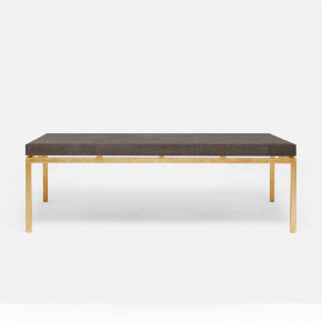 Benjamin Coffee Table Texturized Gold Steel 52"L x 30"W x 20"H Hair-On-Hide Gray