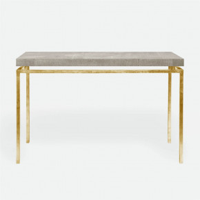 Benjamin Console Table Texturized Gold Steel 60"L x 18"W x 31"H Realistic Faux Shagreen Sand