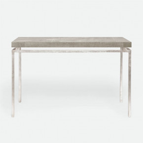 Benjamin Console Table Texturized Silver Steel 60"L x 18"W x 31"H Realistic Faux Shagreen Sand