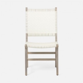 Rawley Indoor/Outdoor Side Chair 20 in W x 24 in D x 39 in H Flat White Faux Rattan Gray Teak