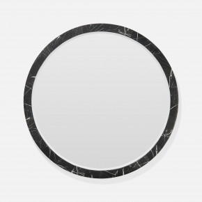 Albert Nero Marble Mirror Round