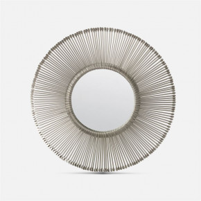 Dawn Antiqued Silver Iron Round Mirror