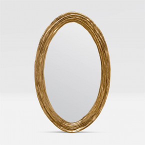 Hetty 30"W x 47"H Oval Antiqued Gold Leaf Resin Mirror