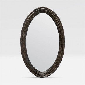 Hetty 30"W x 47"H Oval Rustic Bronze Resin Mirror